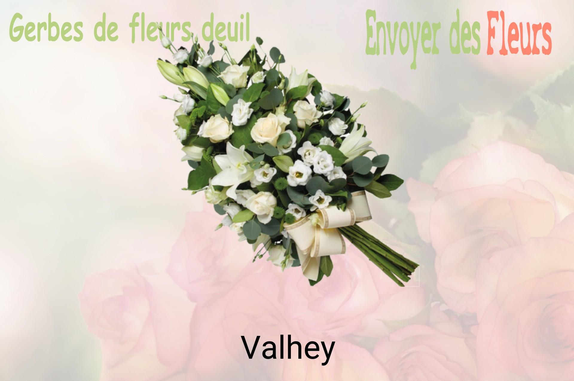 Gerbe de fleurs de deuil livrée à Valhey